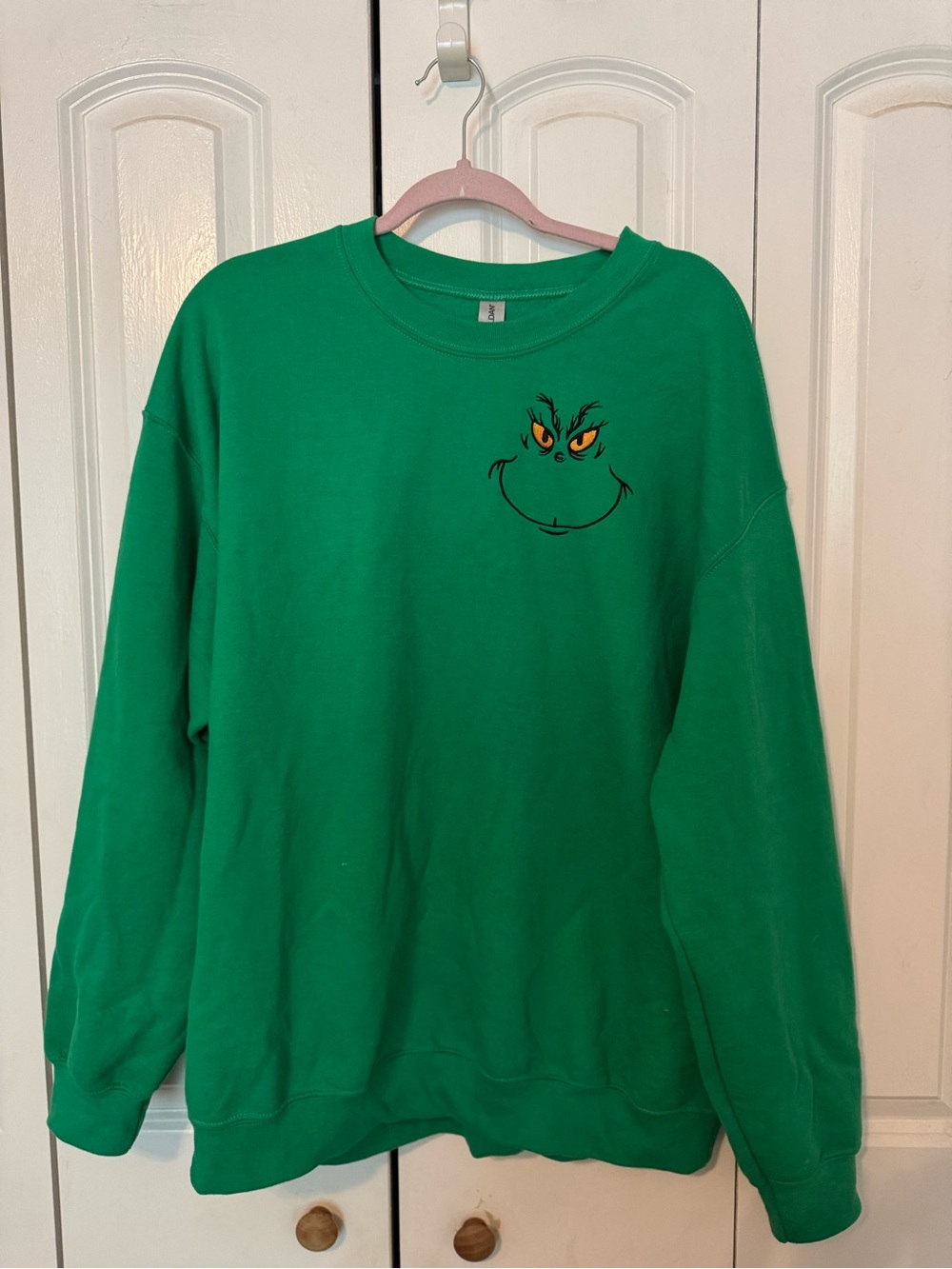 Custom Green Grinch Face Crewneck Sweater